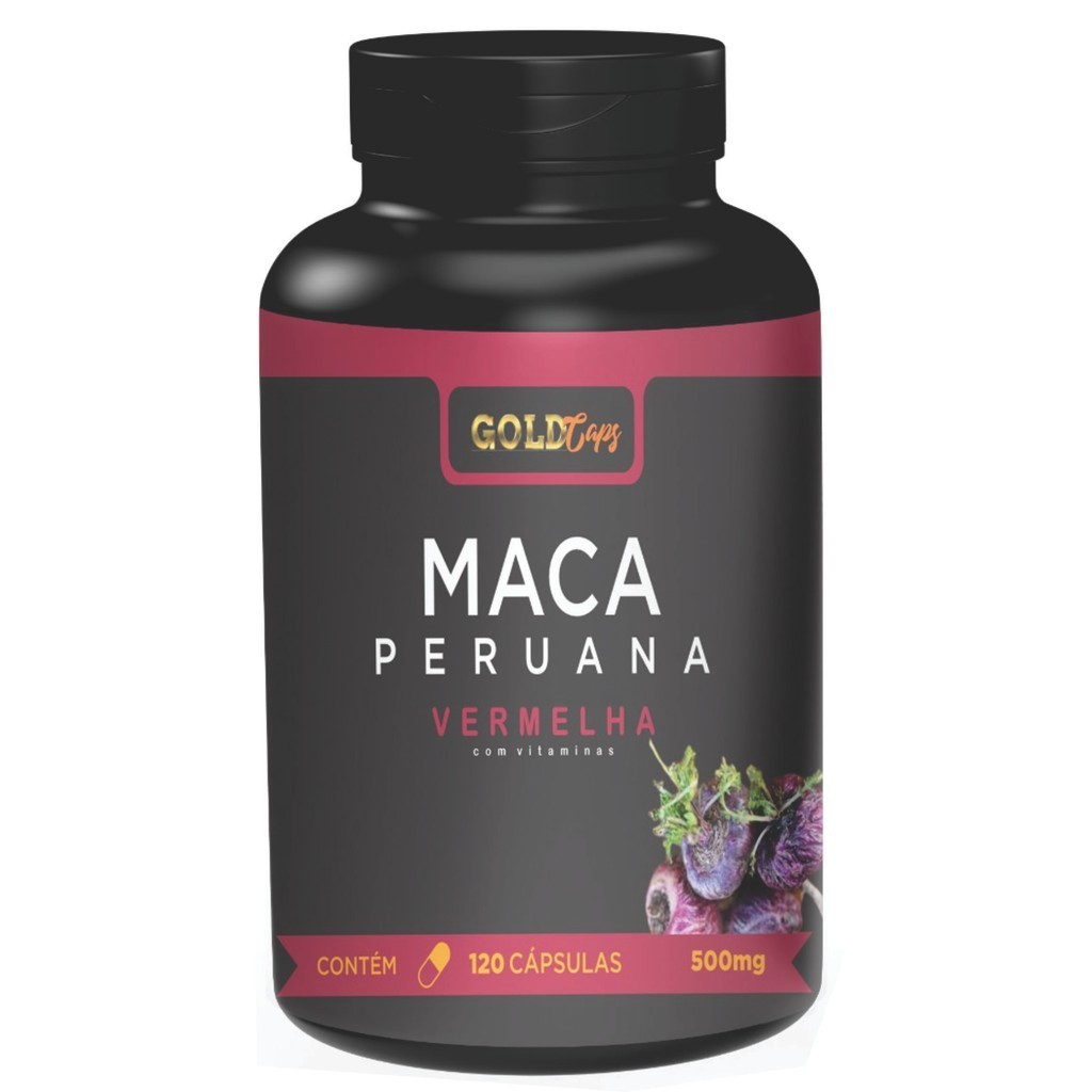 Maca Peruana Vermelha 120 Cápsulas 500mg Pura Original  Vitaminas