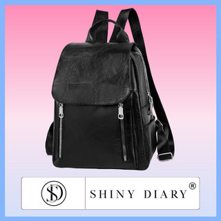 Mochila Feminina de Grande Capacidade para Escola e Trabalho em Couro Sintético