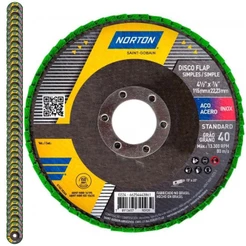 Disco Flap 4.1/2 POL Grão 40 Standard Com 50 Unidades NORTON