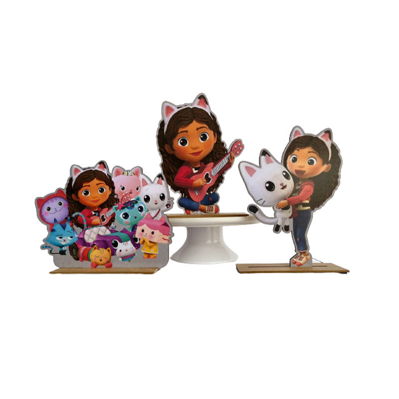 Kit Display de Mesa 3 Peças Festa A Casa Mágica da Gabby MDF em Oferta na Shopee