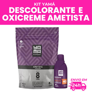 KIT PÓ DESCOLORANTE 300G E OXICREME 100ML AMETISTA YAMÁ em Oferta na Shopee