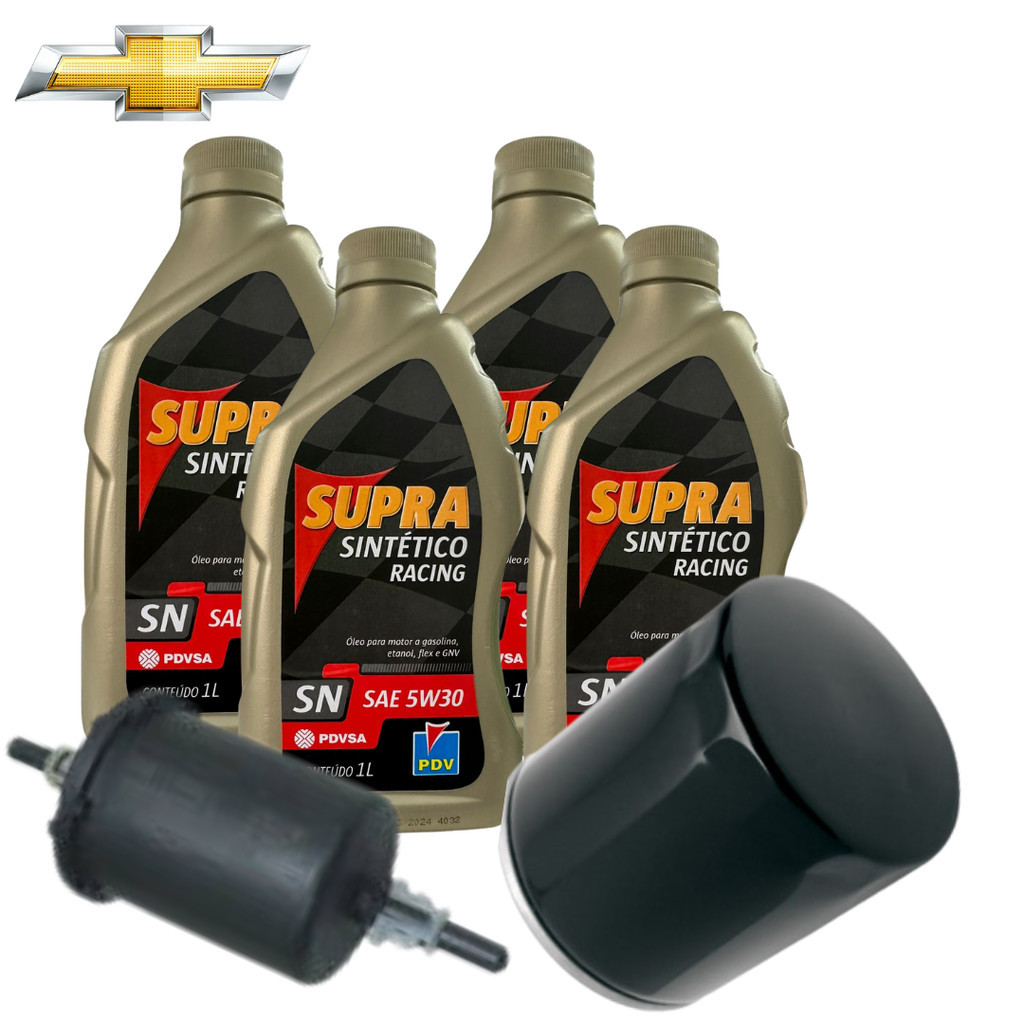 KIT TROCA DE ÓLEO 5W30 PDV SUPRA + FILTROS GM