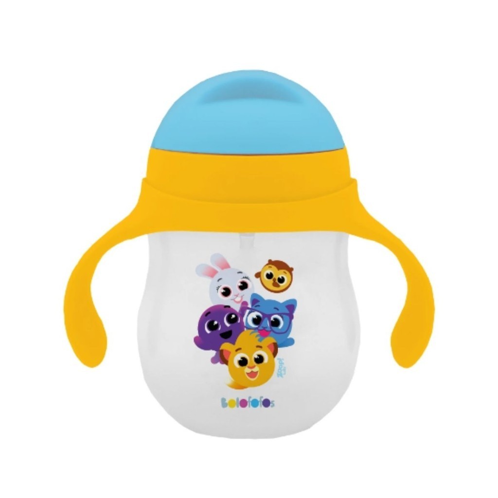 Copo De Transição Infantil 360ml Com Alça Anti-Vazamento Bico de Silicone Treinamento Prático Pro Bebê Bolofofos - Zoop