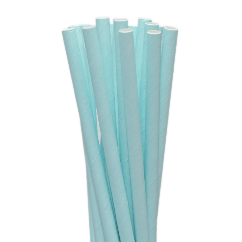 Canudos de Papel Liso Azul Claro 20 Un.