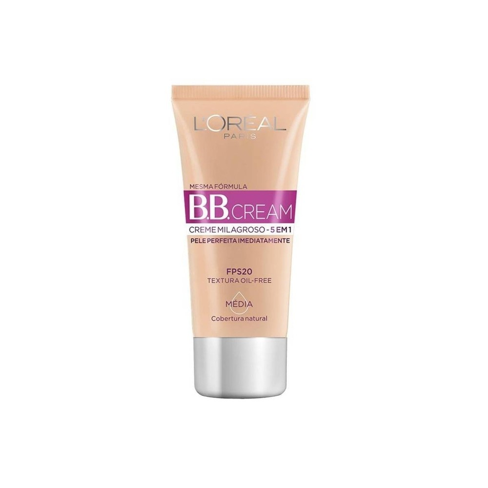 Base Facial BB Cream L'oreal Paris 5 em 1 Media FPS20 30ml em Oferta na Shopee