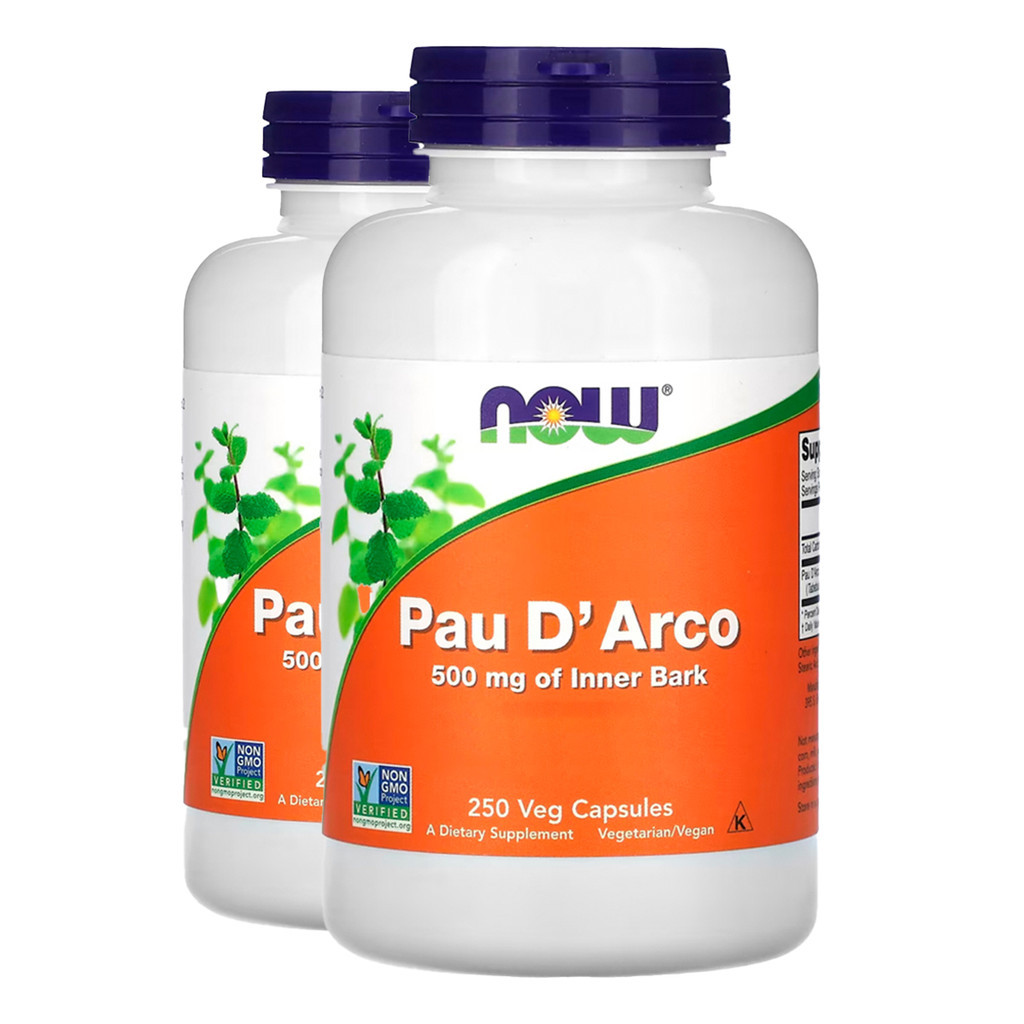 Kit 2x Pau D’arco 500mg Now Foods 250 Veg Cáps Importado/Made in Usa em Oferta na Shopee