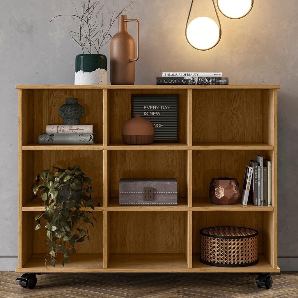 Nicho Organizador com Rodízios Freijó - Qmovi - Home & Living