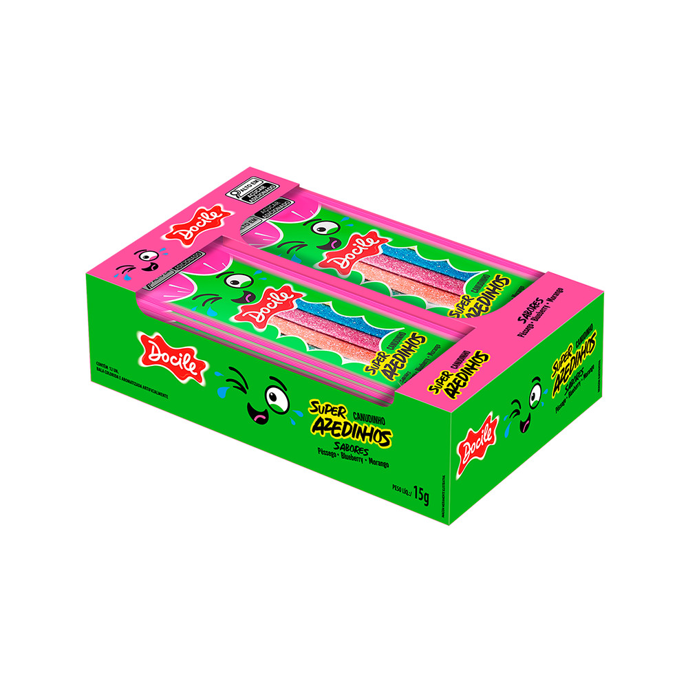 Canudinho Super Azedinhos com 12un de 15g cada - Docile