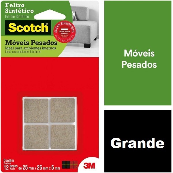 Feltro Moveis Pesados Quadrado Marrom Grande 12 UND em Oferta na Shopee