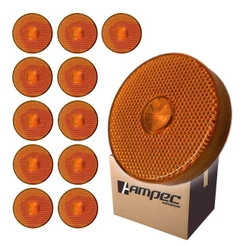 Kit 12 Lanterna Lateral LED Para Carreta Caminhão Trailer Reboque Sem Suporte Amarela G 85mm