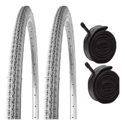 PAR PNEUS CADEIRA DE RODAS 24X1 3/8 VEE RUBBER + CÂMARAS