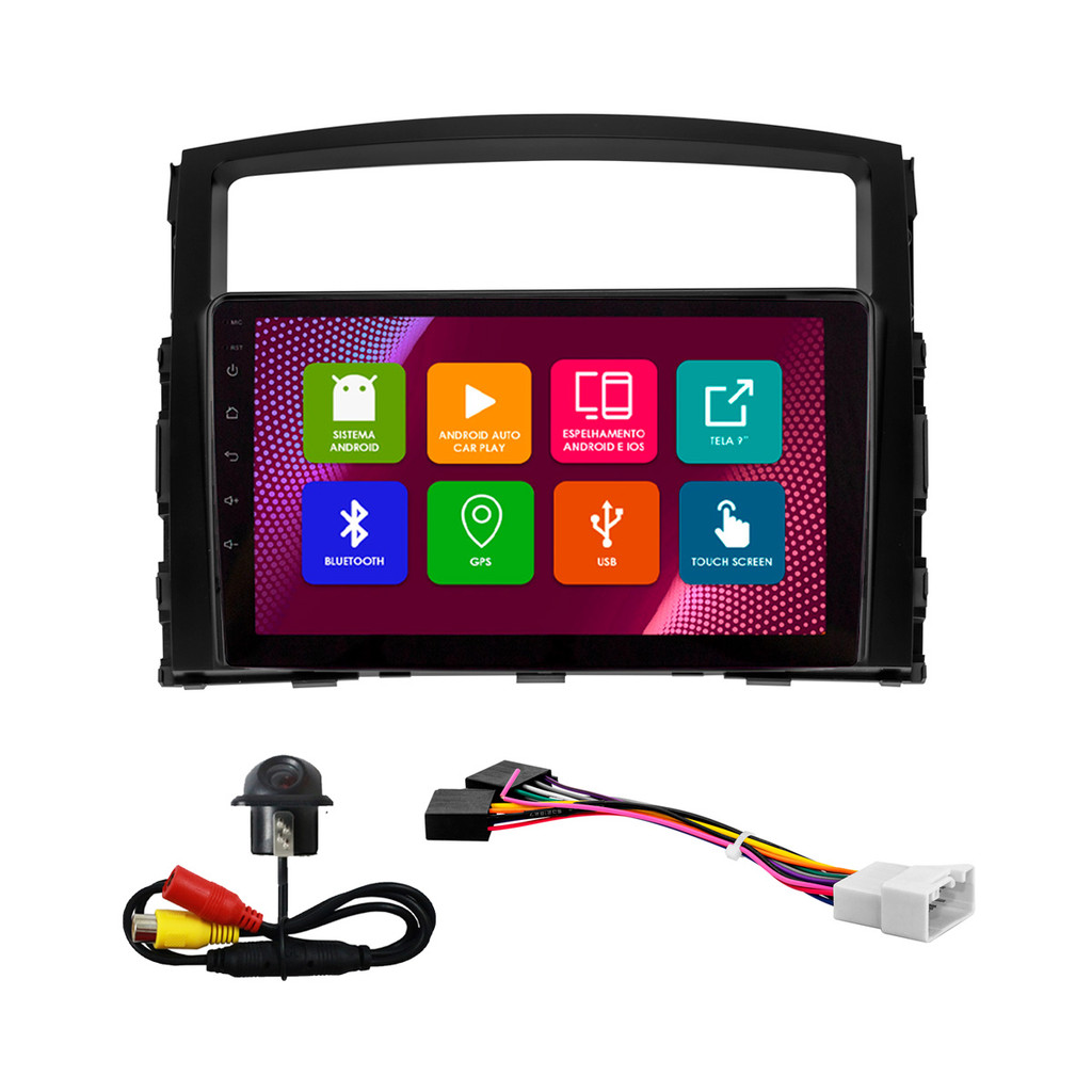 Kit Multimídia 9 Pol Pajero Full 2010 2011 2012 2013 2014 2015 16 2017 Android 2Gb Ram 32Gb Flash Quad-Core 2 Din Preto em Oferta na Shopee