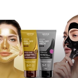 Máscara Facial Peel Off Labotrat 60g - Variações Preta e Ouro: Limpeza Profunda e Iluminação Luxuosa