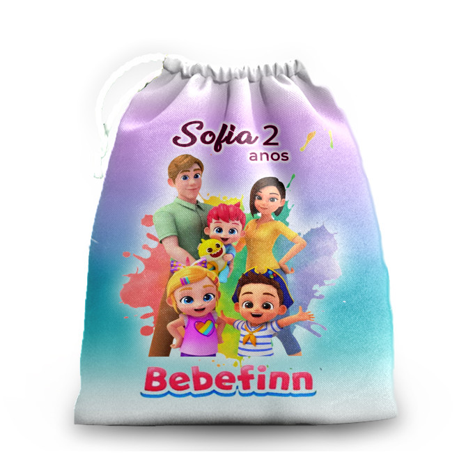 10 sacolinhas personalizada tecido BEBE FINN para lembrancinhas de festa de aniversario 30cmx20cm