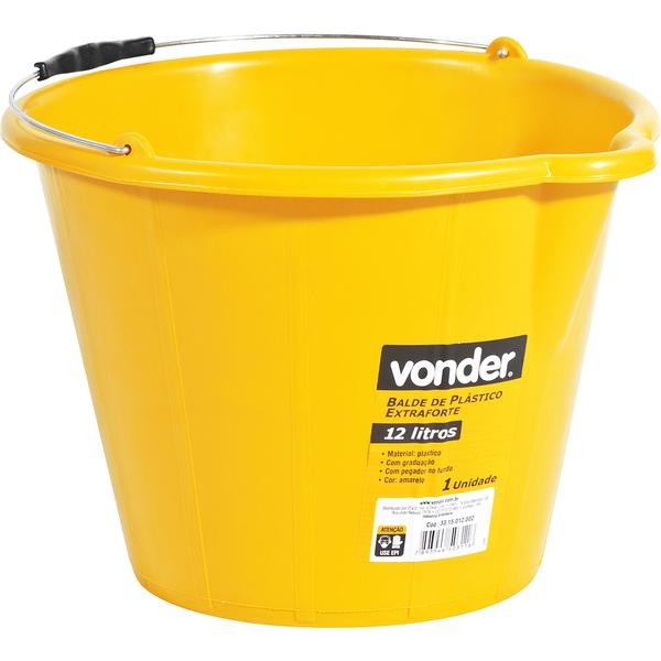 Balde de Plástico Extraforte 12 Litros Amarelo Vonder em Oferta na Shopee