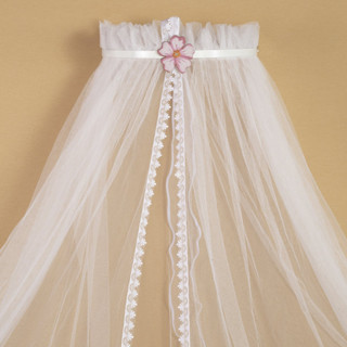 Dossel de Parede Flor Rosa Liso Com Mosquiteiro para Berço em Oferta na Shopee