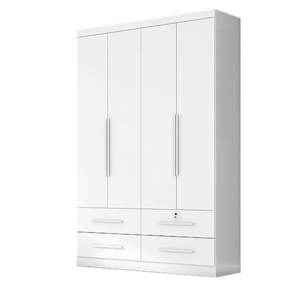 Guarda Roupa Solteiro Maximus Plus 4 Portas Branco - Zanzini em Oferta na Shopee
