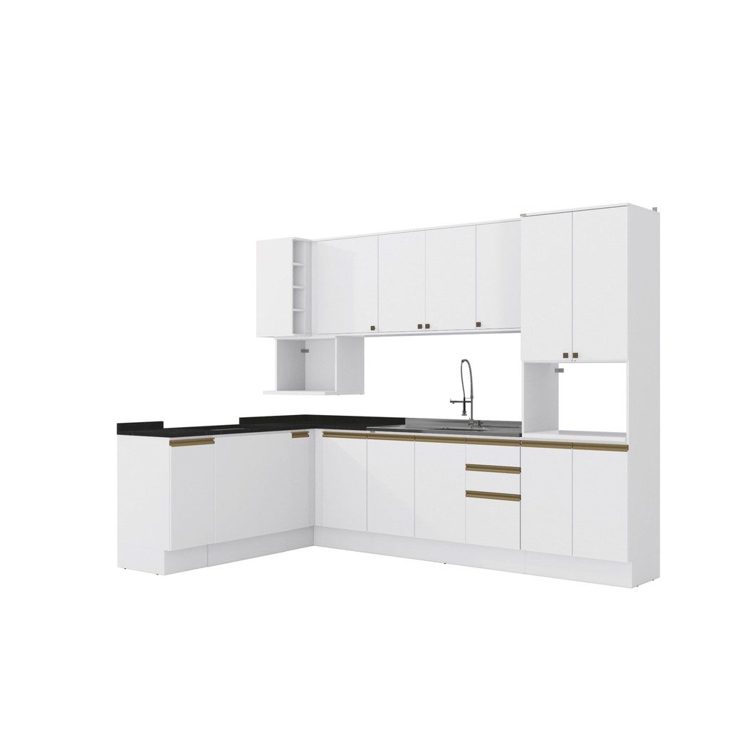 Detalhes do Cozinha de Canto Modulada Celeste Kappesberg 100% MDF Branco