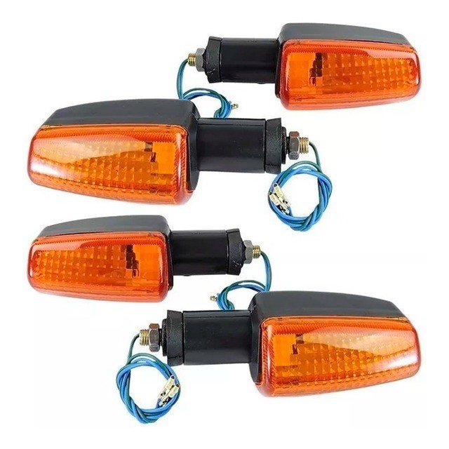 Kit Combo 4 Pisca Seta Sinaleira Completa Cg Titan Fan 125 150 Cb Xre 300 Cbx Amarelo/Âmbar