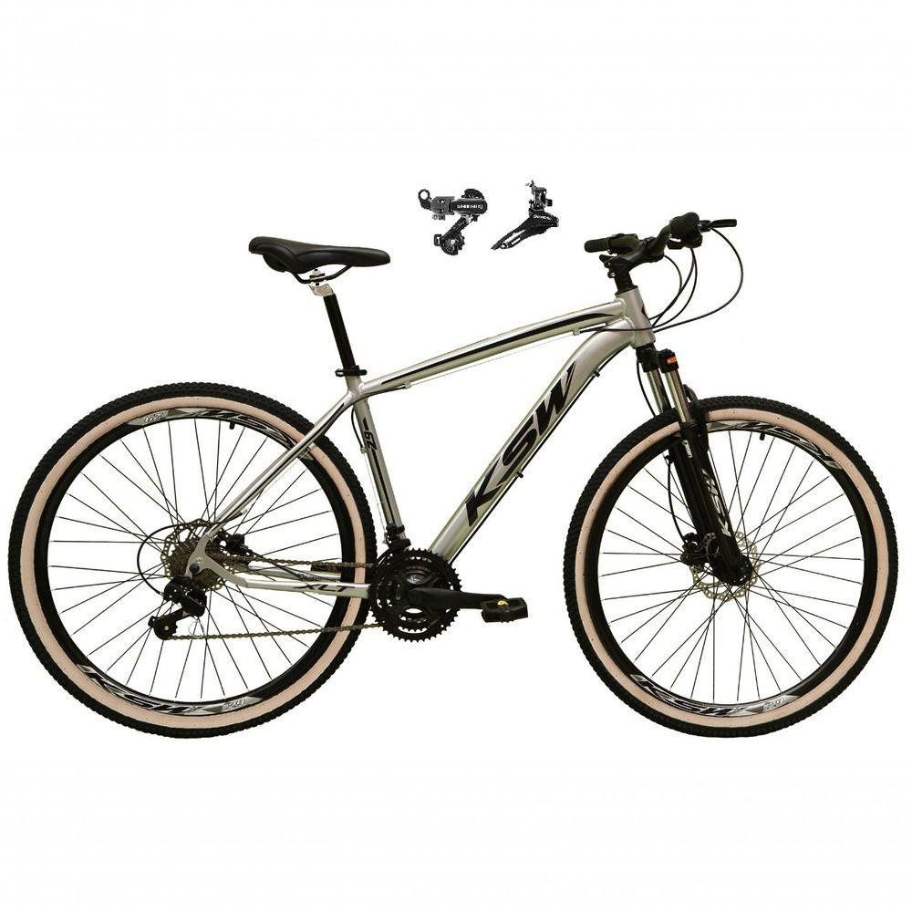 Bicicleta Aro 29 Ksw Xlt Alumínio 24v Câmbios Shimano Garfo Suspensão Pneu Faixa Bege Cinza 17 em Oferta na Shopee