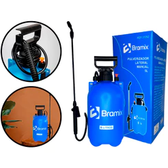 Pulverizador Lateral Manual Plástico Com Alça Bico Ajustável Borrifador Multiuso 5 Litros Bramix