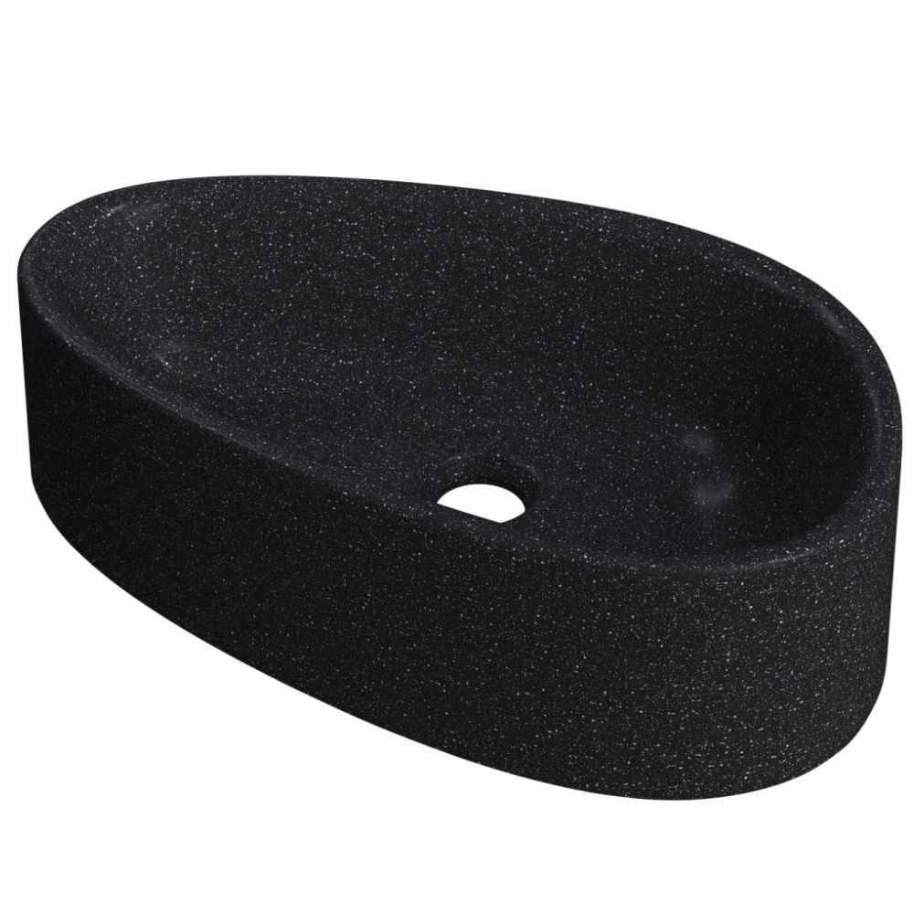 Cuba de Apoio Gota Para Banheiro Lavabo C01 BG43W Preto Granit Matte  - Lyam - Home & Living