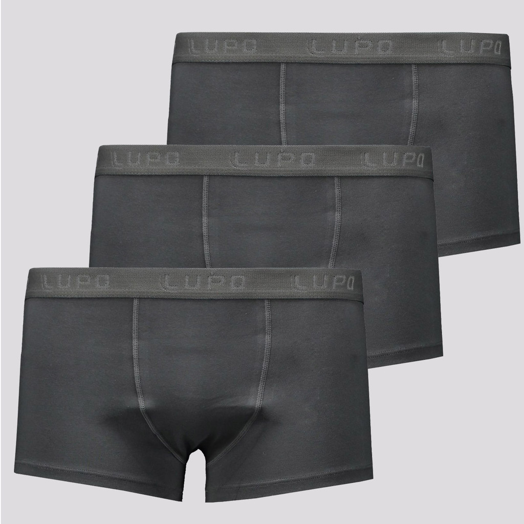 Kit de 3 Cuecas Lupo Algodão Com Elastano Chumbo em Oferta na Shopee