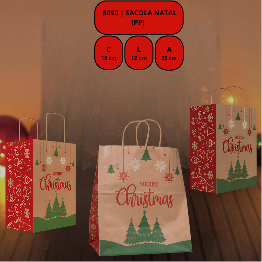 Detalhes do 10 SACOLA  NATAL (PP) - NATAL KRAFT ID5090 (NATAL IDEIA 2025)