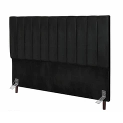 Cabeceira Estofada Cama King 195 Cm Maya Suede E Frame preto