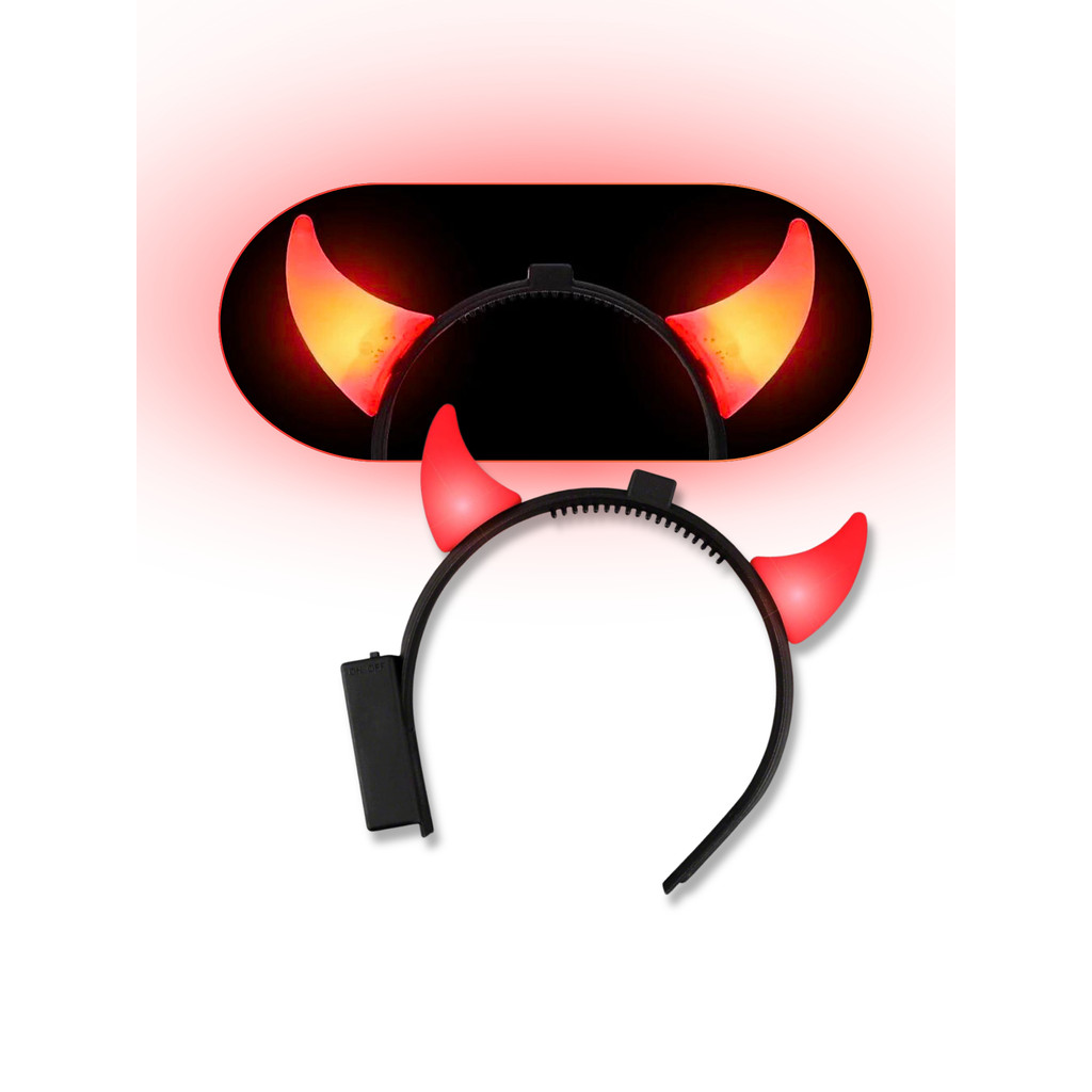 Arco Tiara Diaba Diabinha Capetinha Pisca Led Festa Fantasia em Oferta na Shopee