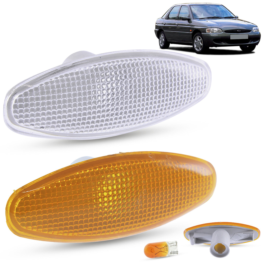 Lanterna Pisca Seta Lateral + Lâmpada Ford Escort Zatec Hatch Sedan SW 1997 a 2002 Mondeo 1997 a 2001
