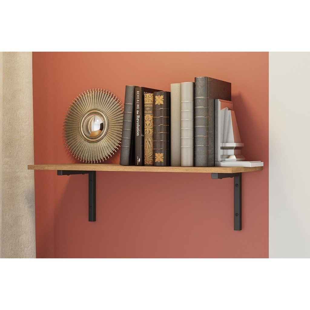 Prateleira de Quarto Industrial LI009 Freijo/Preto - Kappesberg em Oferta na Shopee