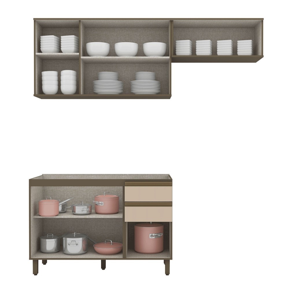 Detalhes do Cozinha Compacta Connect 7 Portas 2 Gavetas 100% Mdf