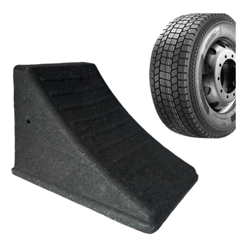  Kit 2 Calços Trava Carro Carreta Nbr 9735 Cor Preto