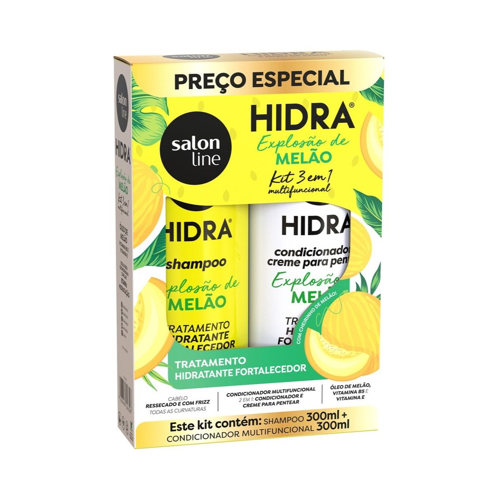 Kit Shampoo Condicionador Hidra Melão Hidratante Salon Line - Beauty