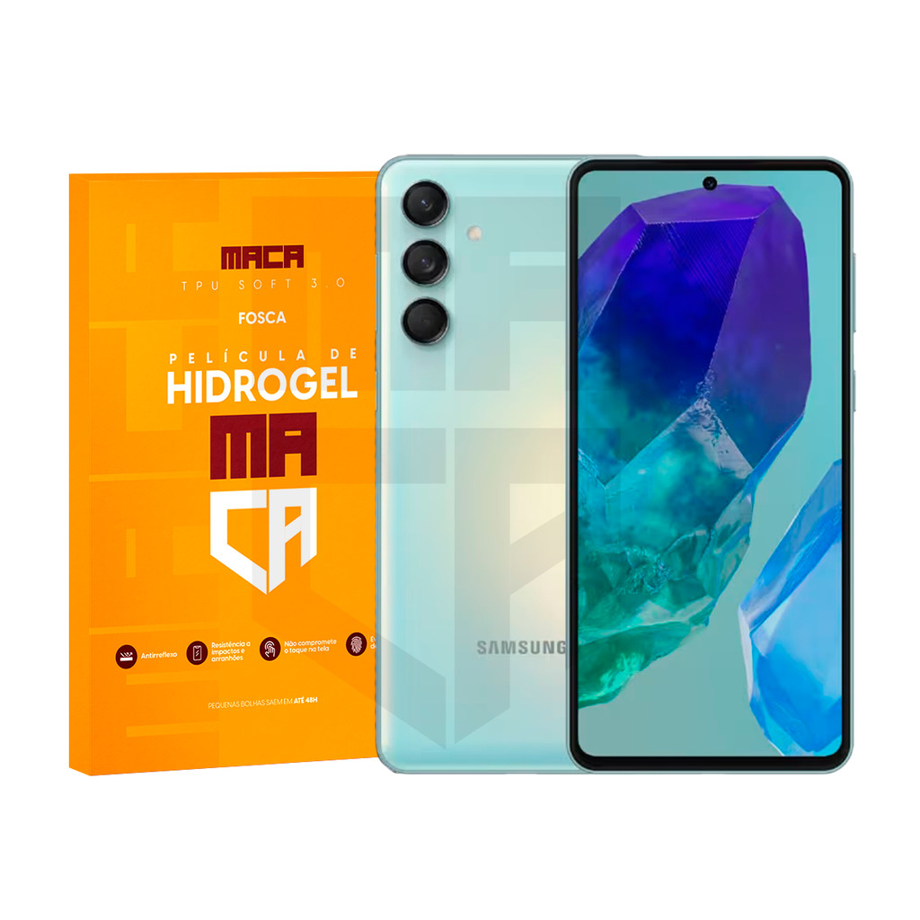 Película de Hidrogel Galaxy M55s Frente+Verso Transparente ou Fosca Antirreflexo