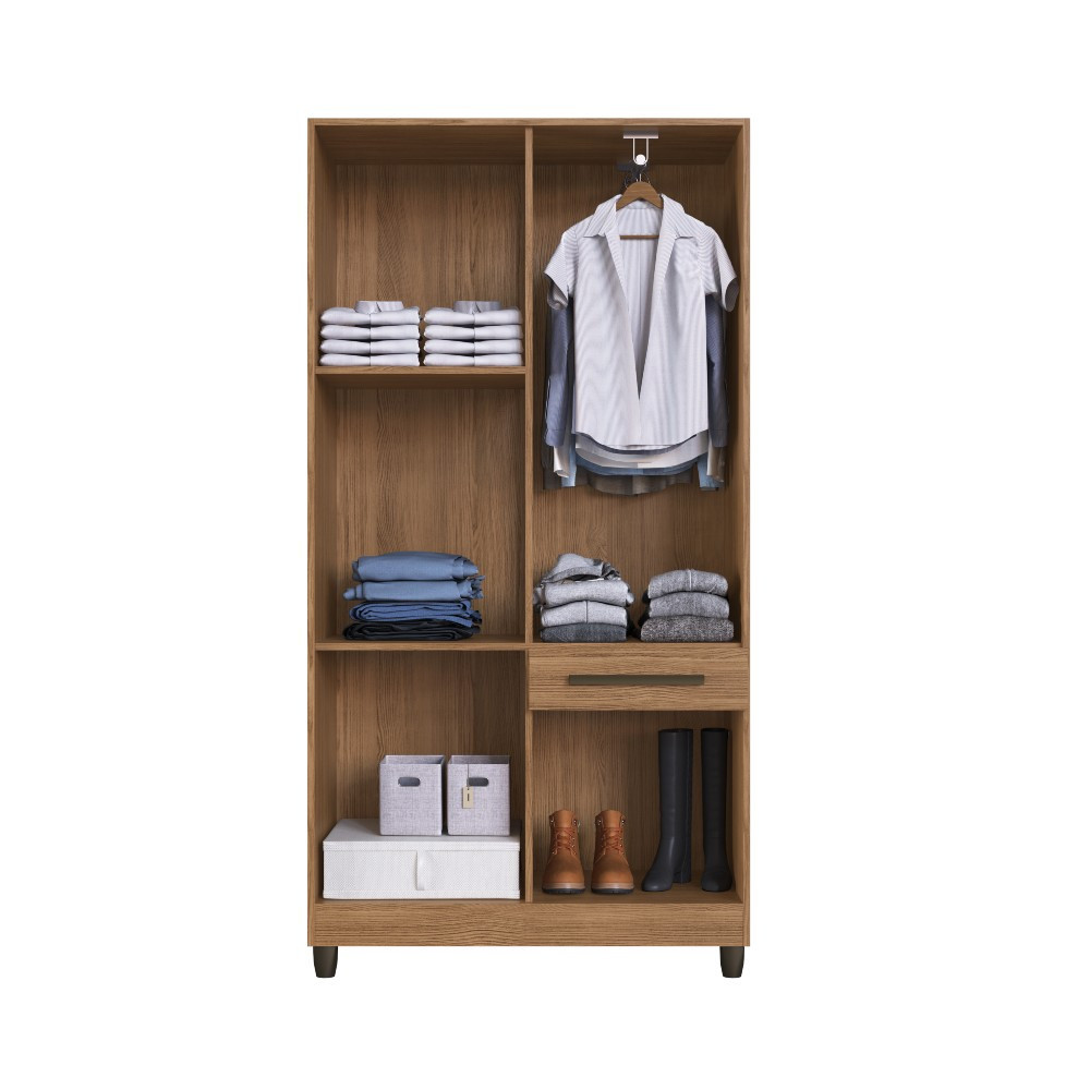 Detalhes do Guarda Roupa Solteiro 5 Portas 1 Gaveta Laguna Faimec