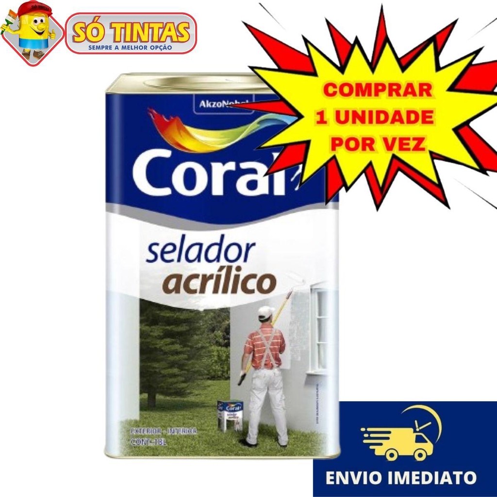Selador Acrílico 18 Litros Ótimo Poder Selante Alto Poder de Aderência - Coral em Oferta na Shopee