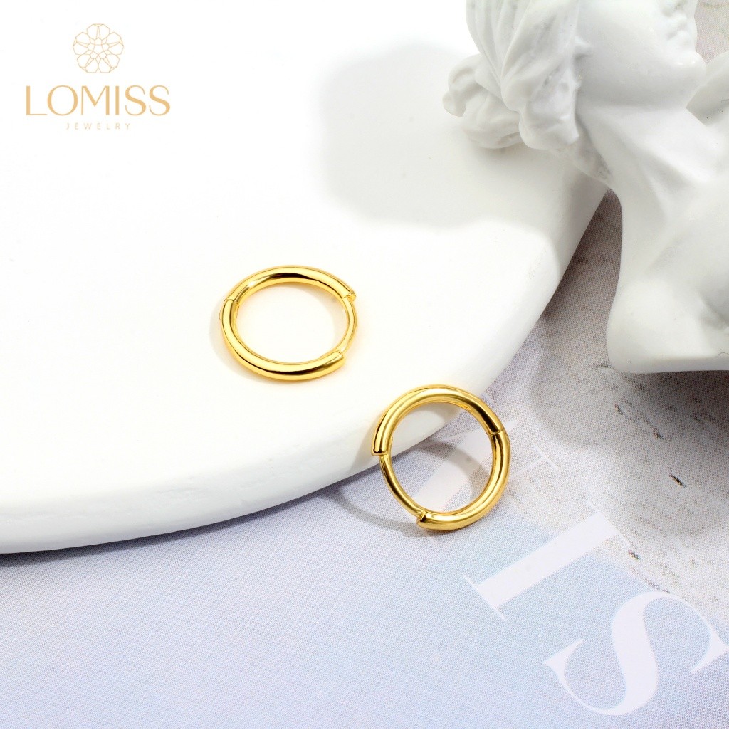 Brincos Delicado Elegante Antialérgic Femininos Redondo Brilho Coreanos Argola Folheado Ouro 18k a Platina Lisa - Fashion Accessories