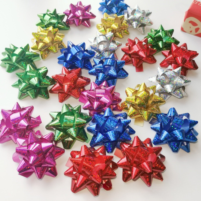 10/20 Pcs Laços De Estrela Pequena Embrulho De Presente Festa De Aniversário Casamento Multi Cores Laço De Fita De Natal em Oferta na Shopee
