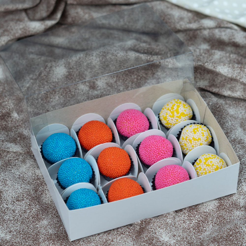 50 Caixas para 12 Brigadeiros 16x12x4 cm | Doces, Trufas, Bombons e Lembrancinhas