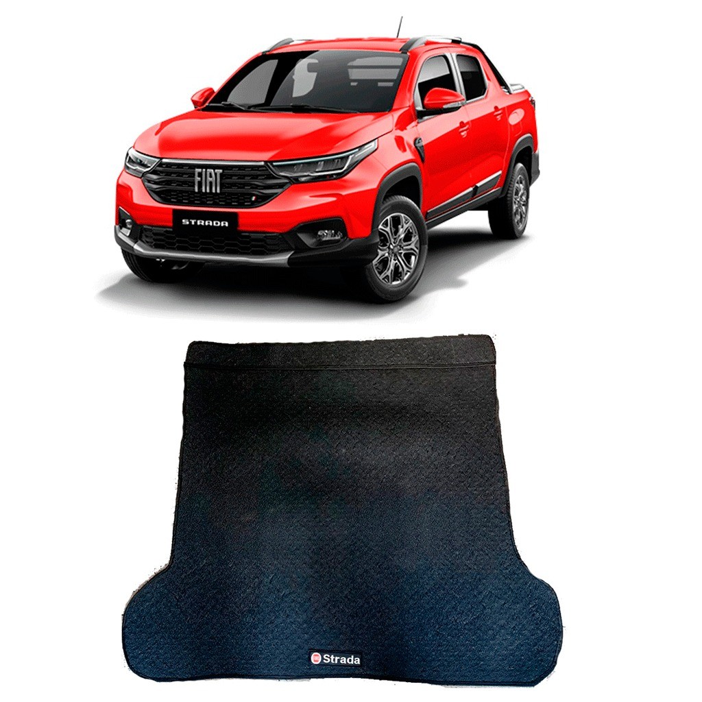 Tapete Caçamba Borracha pvc Fiat Strada Cabine Dupla 2021 2024