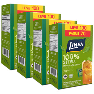 Kit 4 Adoçantes em pó Stevia Linea Leve 100 e Pague 70 Sachês de 500mg em Oferta na Shopee