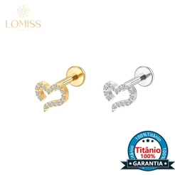 Lomiss Piercing Helix Tragus Conch Boca-Medusa Labret Titânio Coração Zircônia Cravejada