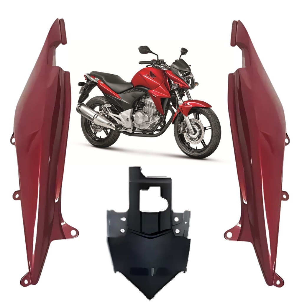 Carenagem Rabeta Lateral Traseira Completa Vermelho Pimenta Perolizado Cb300r 2013 PARAMOTOS HONDA