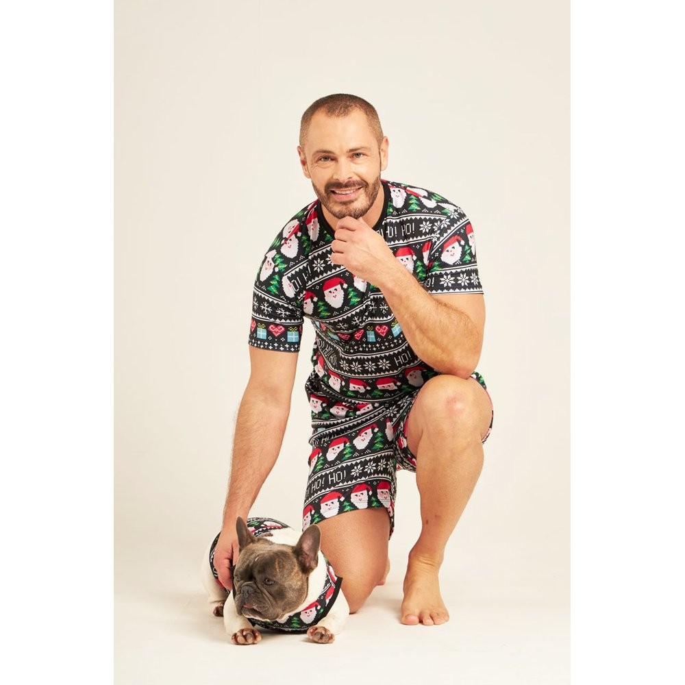 Tal Pai Tal Pet Pijama Masculino Curto e Roupa Pet Natal Black
