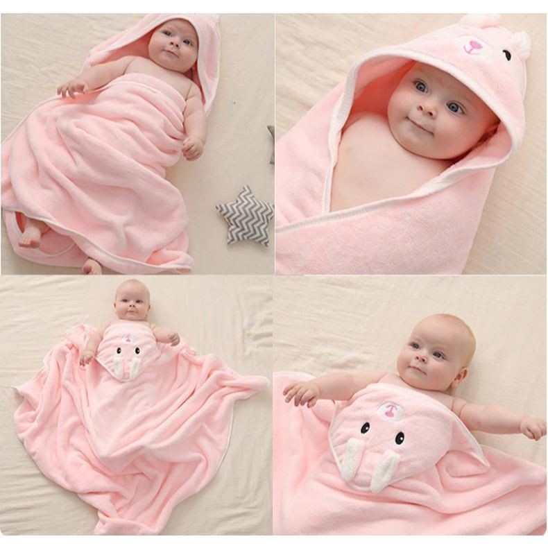 Toalha De Banho Infantil Grande Com Capuz Felpuda Infantil Bebe Crianca Bichinhos