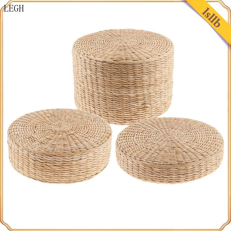 Imagem Almofada de Palha Rústica de 12 Polegadas, Puff de Palha, Assento de Meditação, Decoração de Casa MHTP