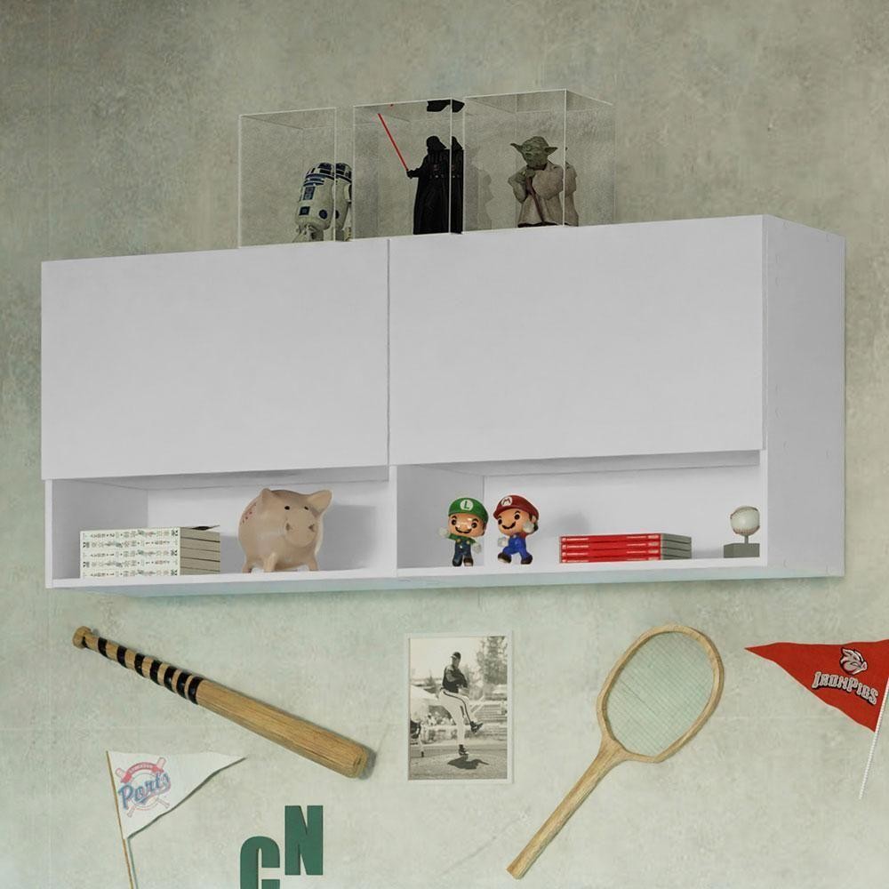 Armário Aéreo Quarto Nicho Prateleira 120cm Branco em Oferta na Shopee