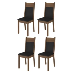 Kit 4 Cadeiras Rustic Preto Madesa